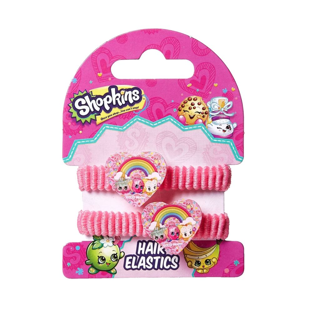 Shopkins - Hair Clip Pink & Pony Band Pink Rainbow Combo