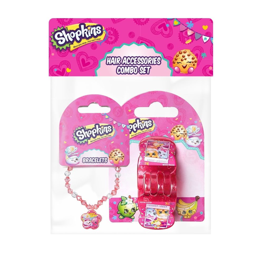 Shopkins - Bracelets Pink & Hair Claws  Pink Combo