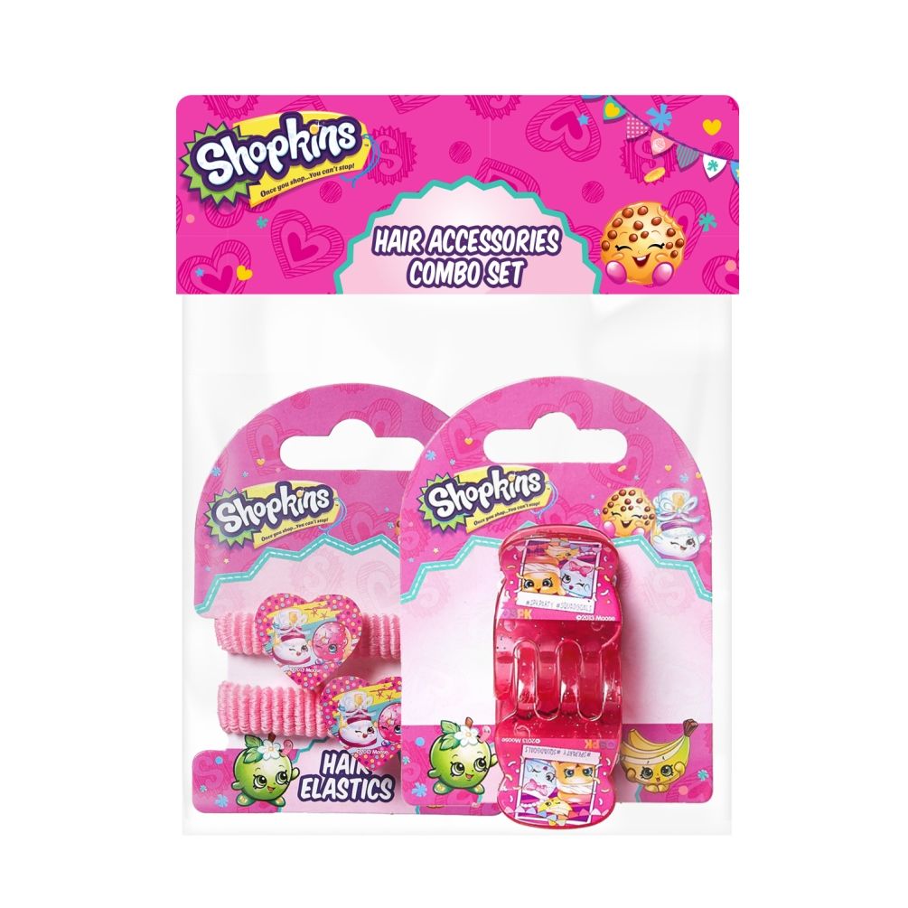 Shopkins - Hair Claws Pink & Pony Band Pink Combo