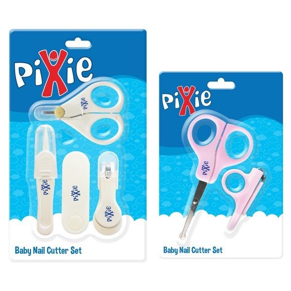 Pixie - Baby Nail Cutter Set + Baby Nail Cutter & Scissors - Pink