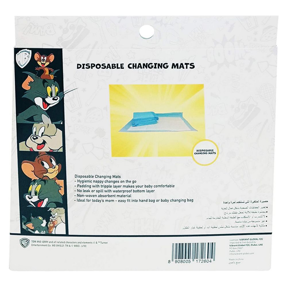 Tom & Jerry - Disposable Changing Mats Box of 6pcs. - Buy Get 1 Free