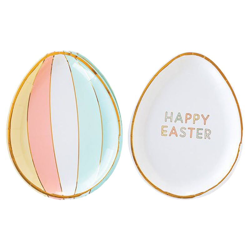 My Mind's Eye - Happy Easter Egg Shaped Plate Set - 8pcs