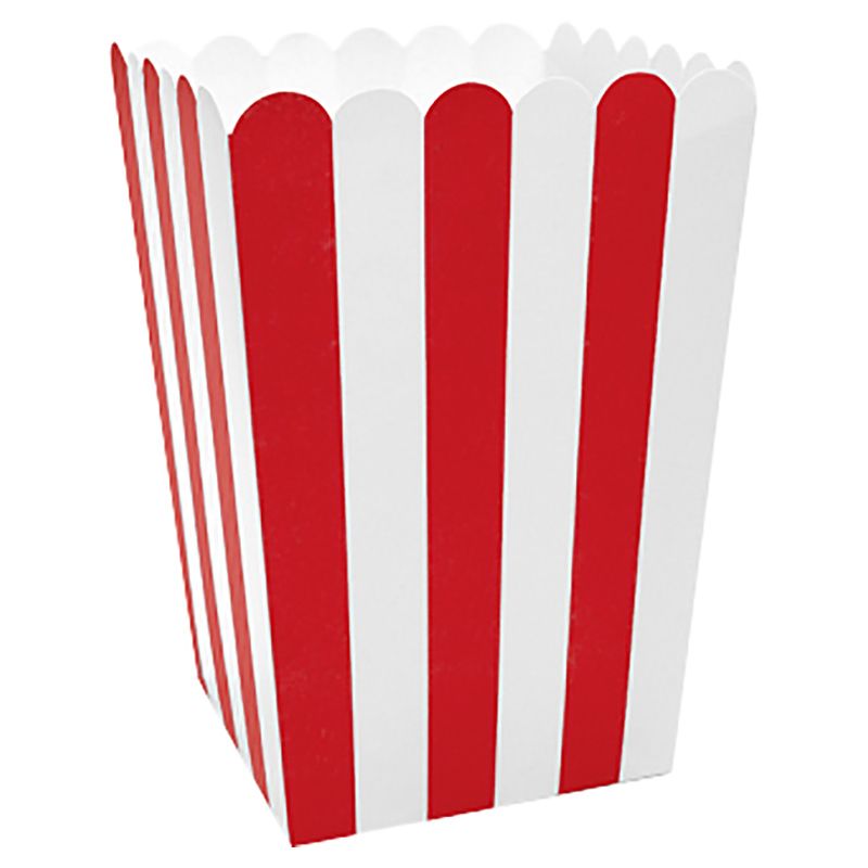 Party Deco - Popcorn Boxes - 6pcs - Red/White