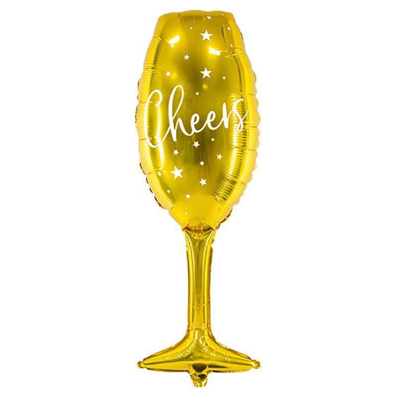 Party Deco - Glass Shaped Foil Balloon - Gold