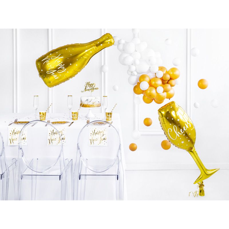 Party Deco - Glass Shaped Foil Balloon - Gold