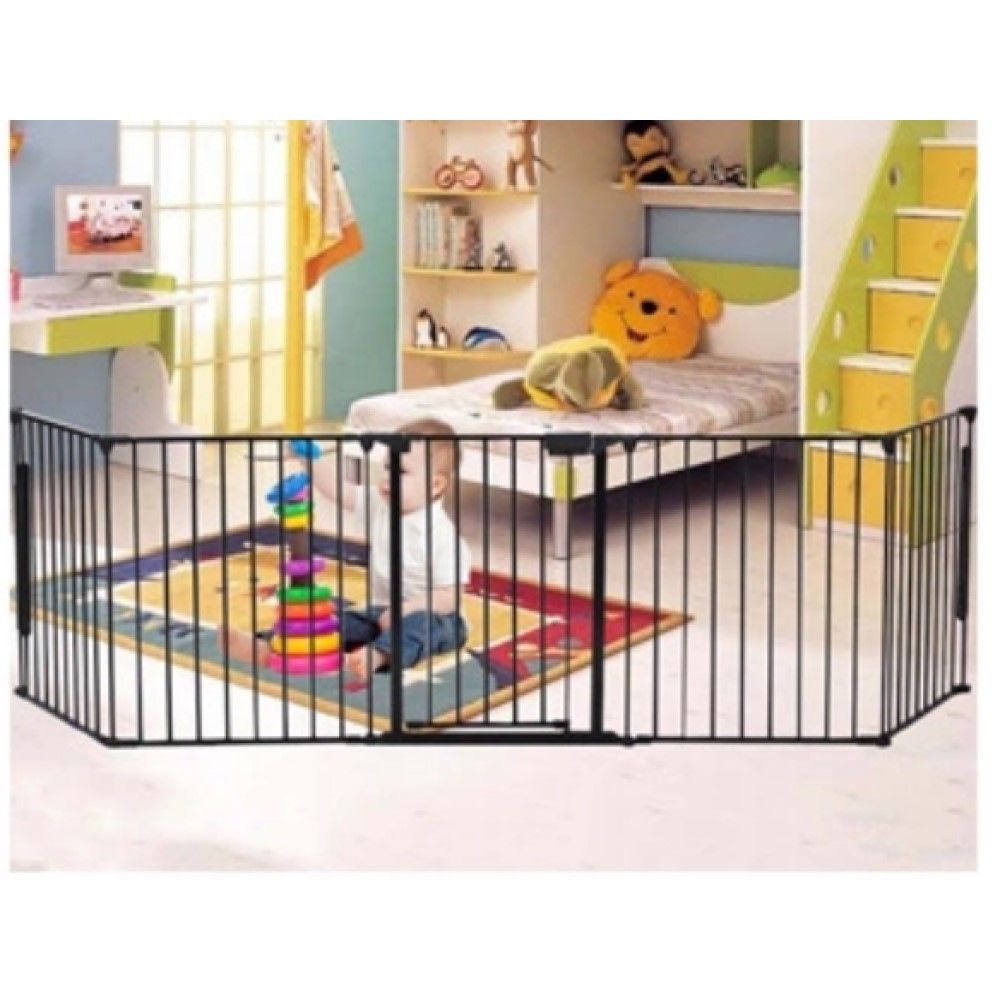 Baby Safe Convertible Playpen With Mat - Grey