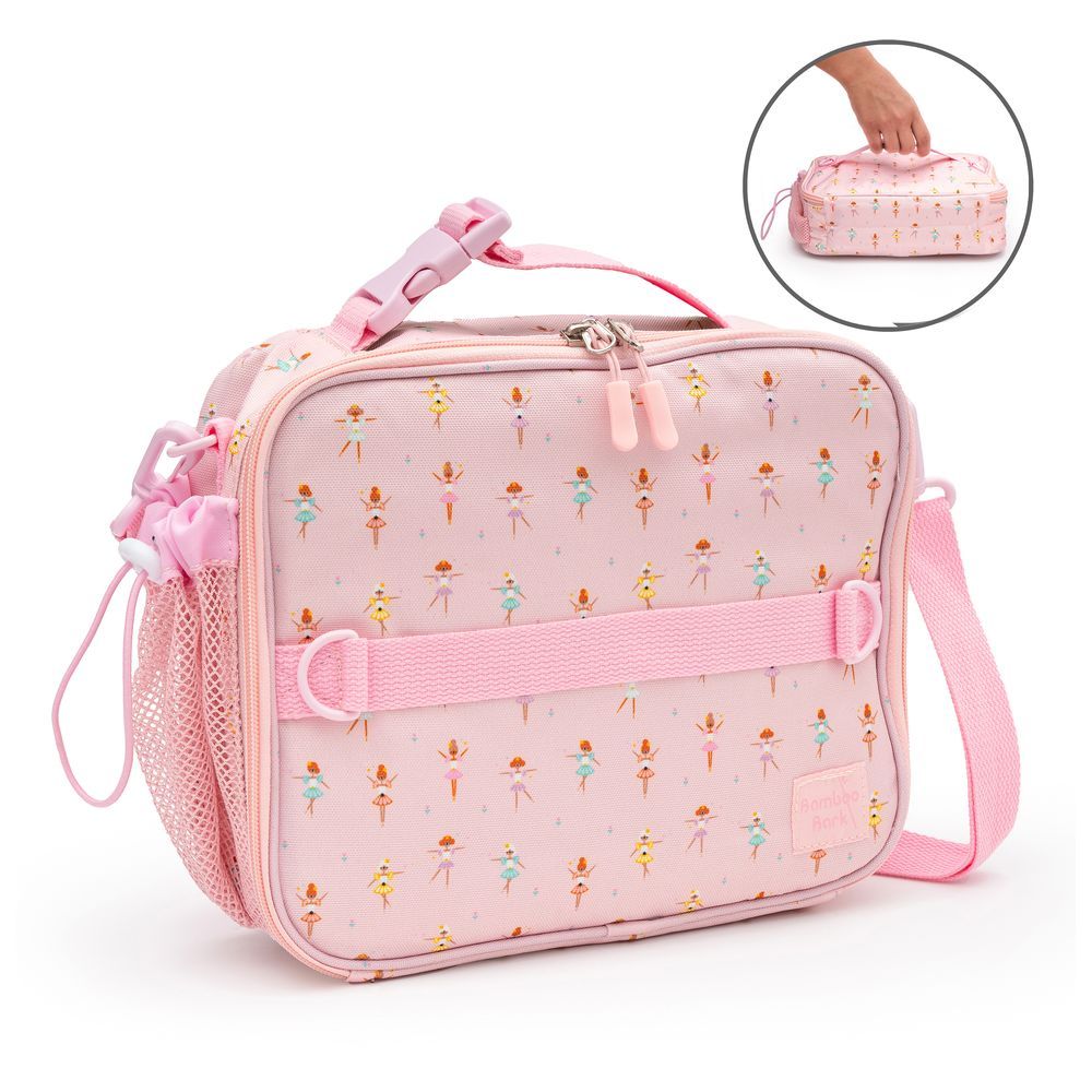 Bamboo Bark - Ballerina Print Insulated Lunch Bag w/ 3 Carrying Options