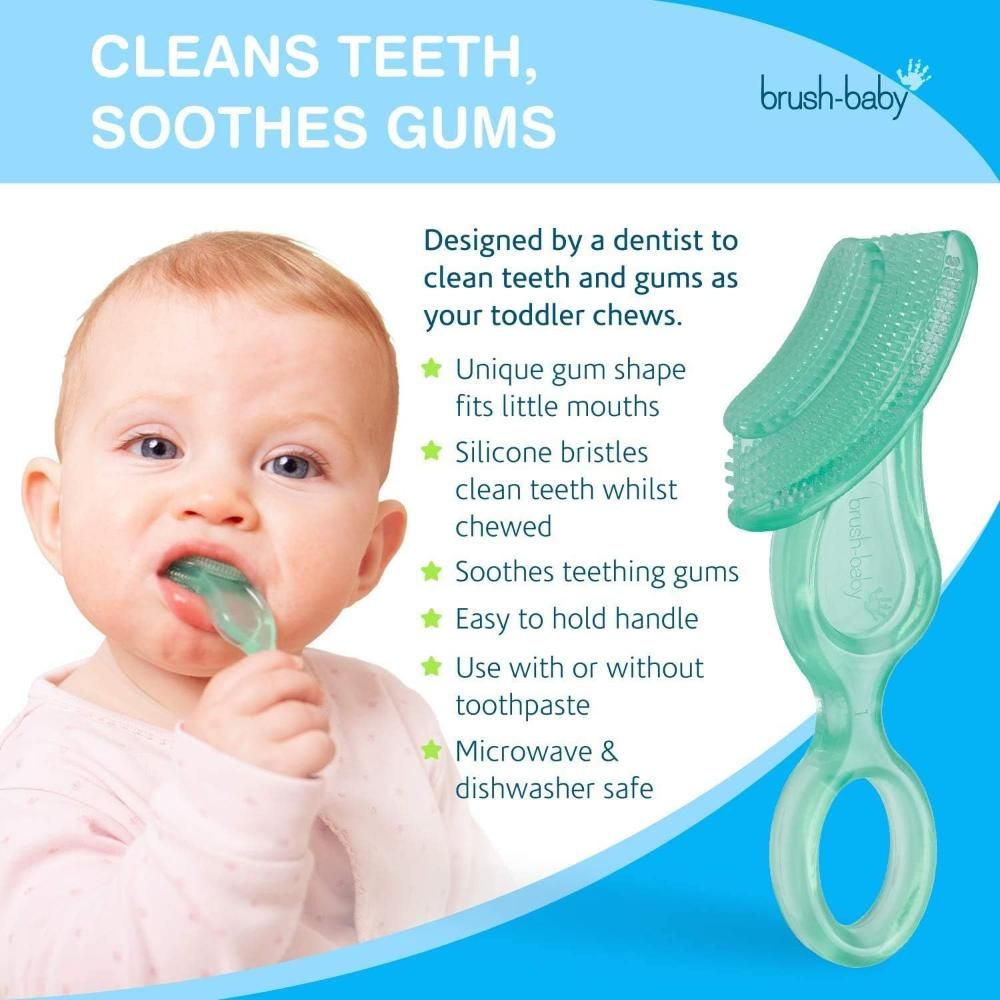 Brush Baby - Soft Teether Brush For Babies And Toddlers - Blue