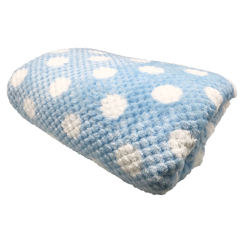 Diveenas - Soft Waffles Fleece Blanket Polkadot - Blue