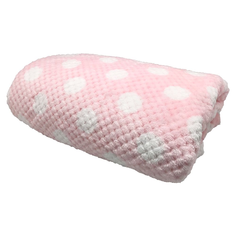 Diveenas - Soft Waffles Fleece Blanket Polkadot - Pink