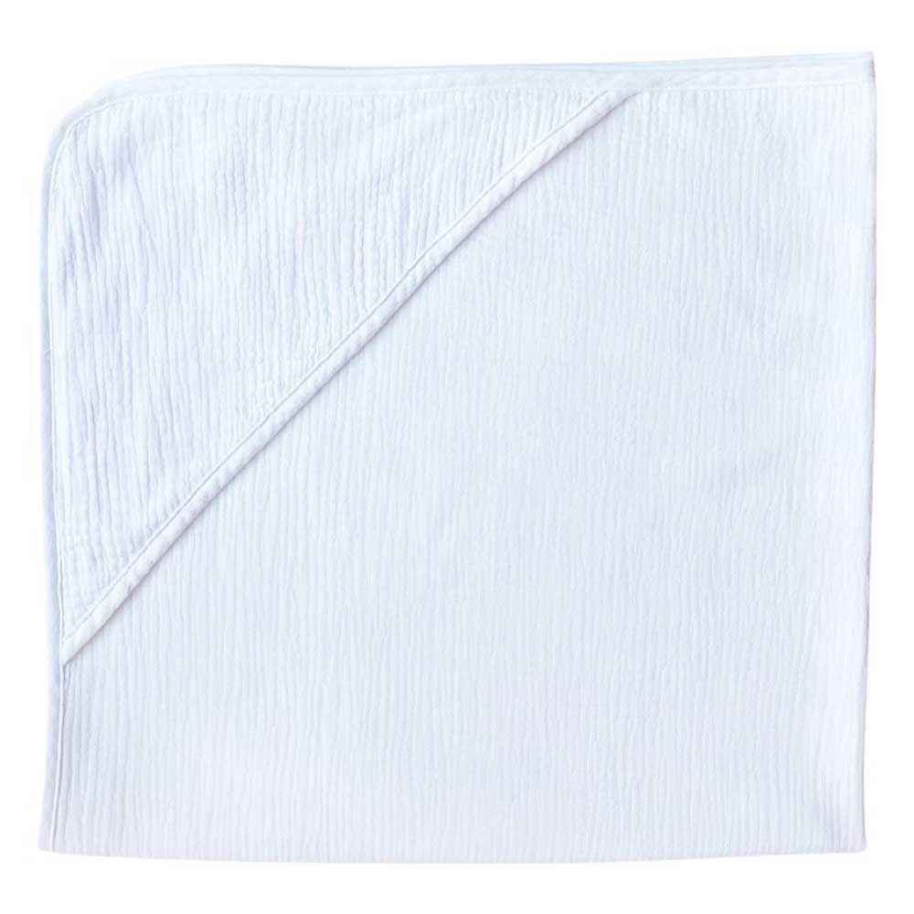 Baby Boss - Organic Muslin Cotton Baby Hooded Towel - White