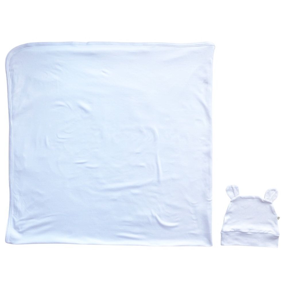 Baby Boss - Organic Bamboo Swaddle & Beanie Set - White