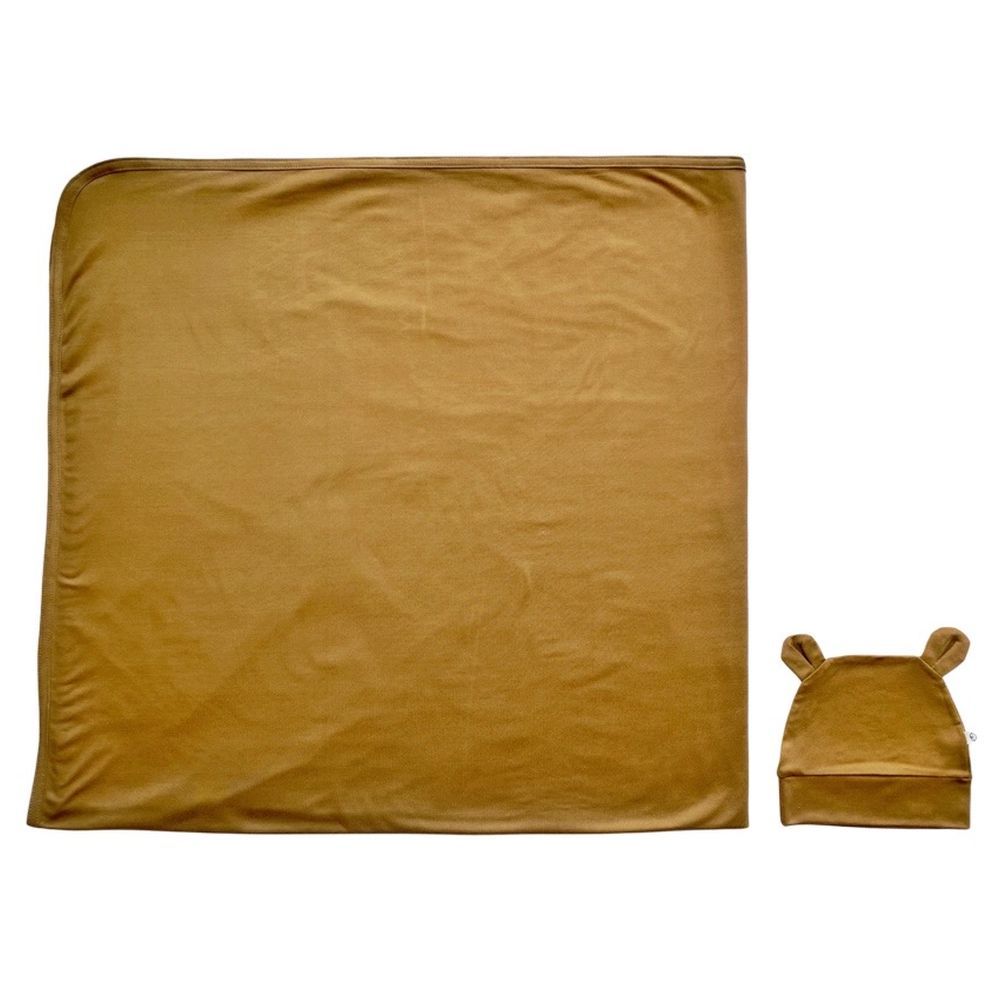 Baby Boss - Organic Bamboo Swaddle & Beanie Set - Brown