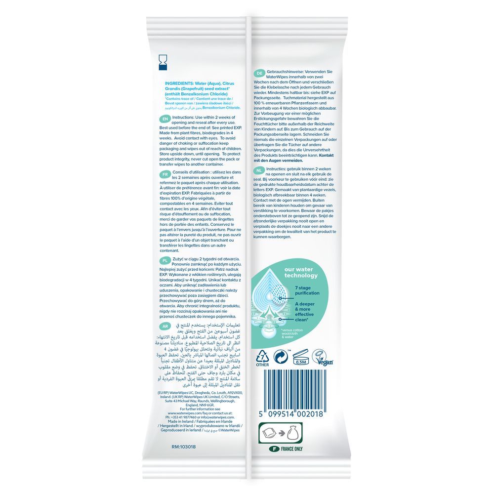 Waterwipes - Plastic Free On The Go Wet Wipes - 28pcs