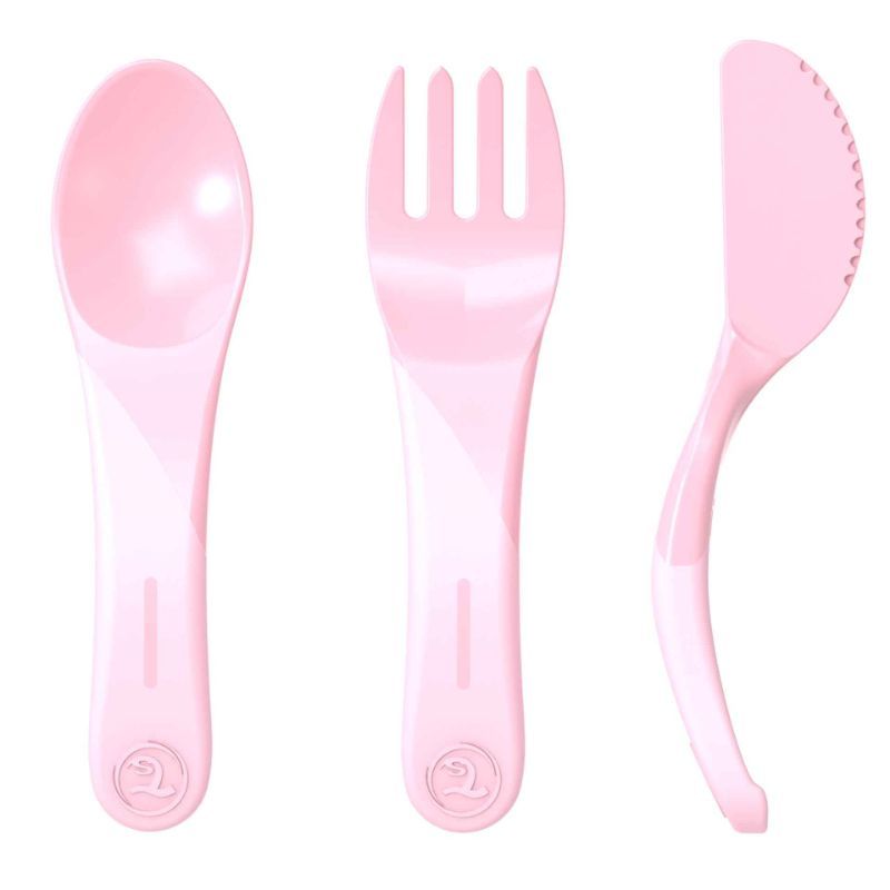 Twistshake - Learn Cutlery 6+m - Pastel Pink