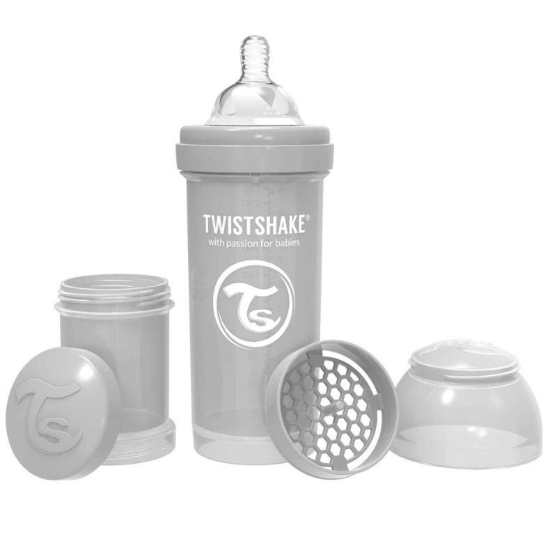 Twistshake - Anti-Colic Feeding Bottle 260ml - Pastel Grey