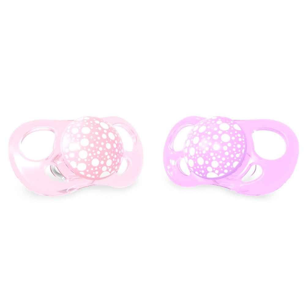 Twistshake - 2 x Pacifier 6+m - Pastel Pink/Purple