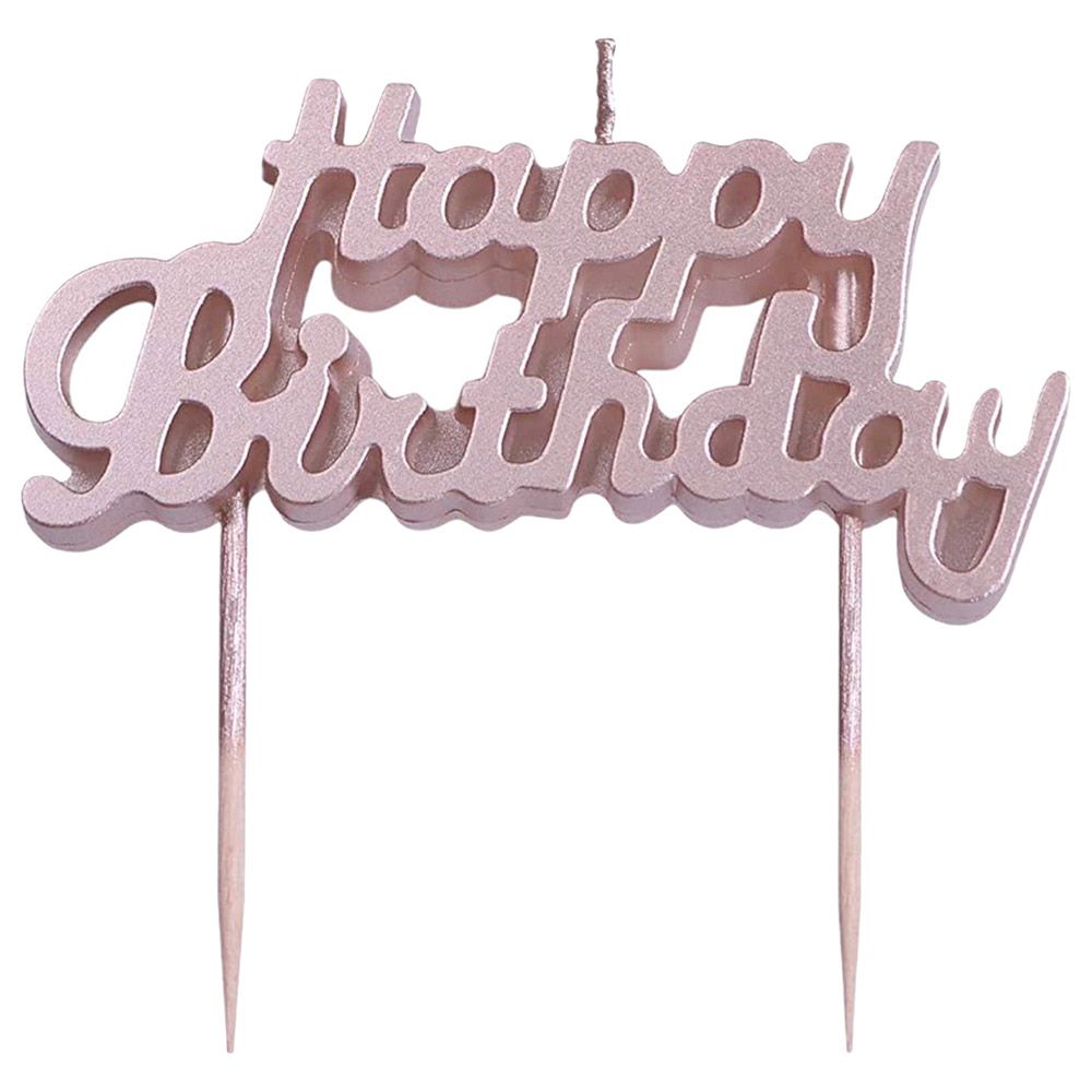 Highland - Happy Birthday Candle Cake Topper - Rose Gold