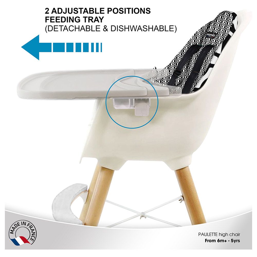 NANIA - Paulette 2In1 Highchair W/ Reversible Cushion - Geometric