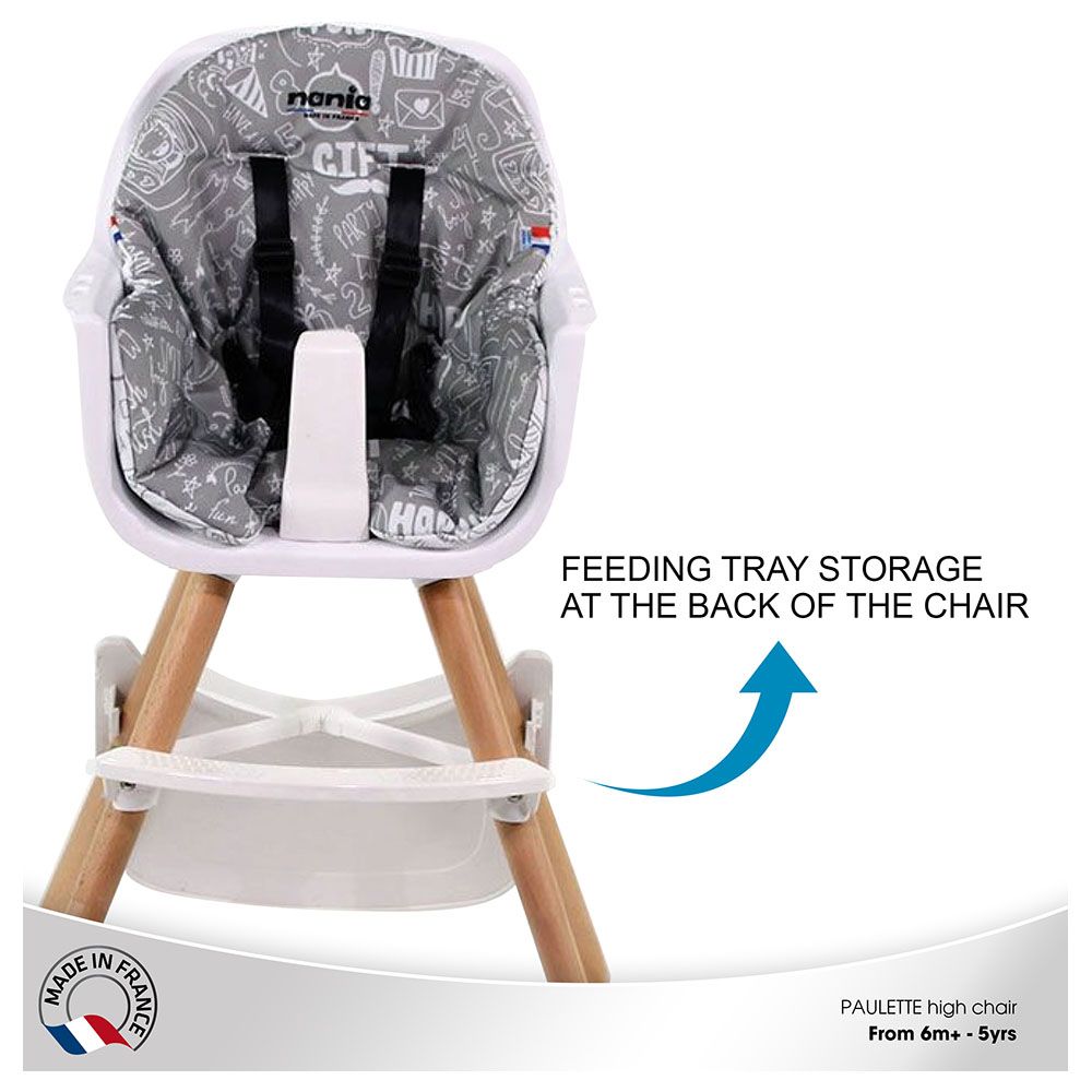 NANIA - Paulette 2In1 Highchair W/ Reversible Cushion - Typo