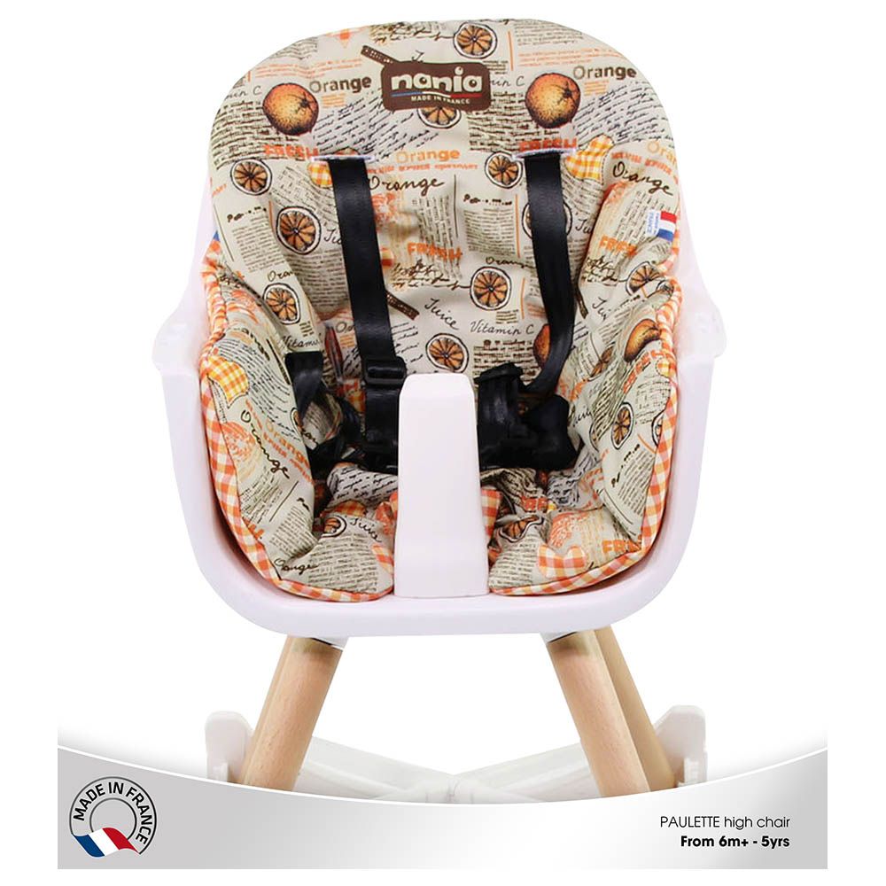 NANIA - Paulette 2In1 Highchair W/ Reversible Cushion - Orange