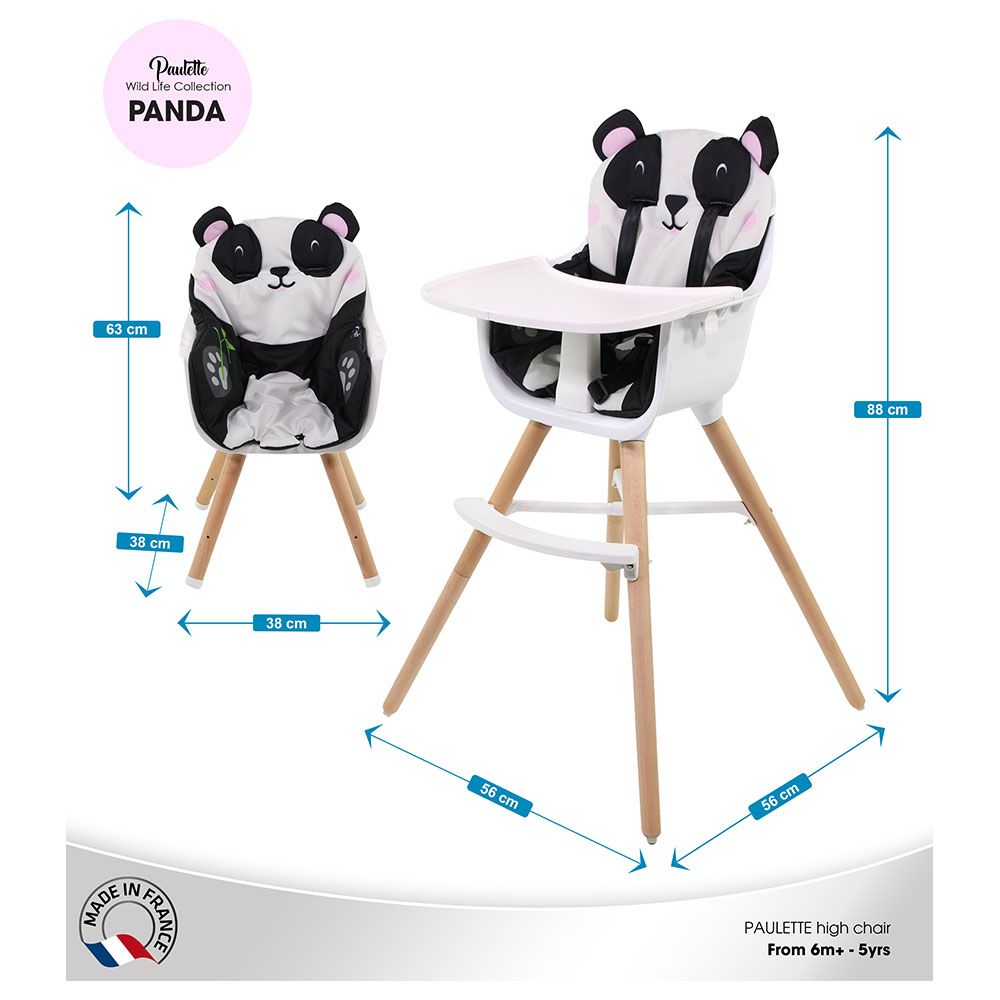 NANIA - Paulette 2In1 Highchair W/ Cushion - Panda