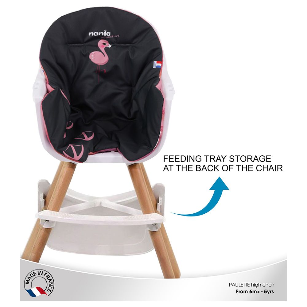 NANIA - Paulette 2In1 Highchair W/ Reversible Cushion - Flamingo