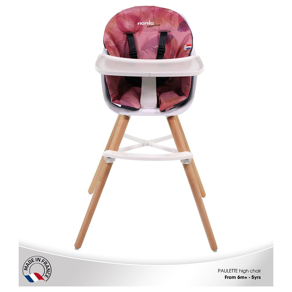 NANIA - Paulette 2In1 Highchair W/ Reversible Cushion - Flamingo