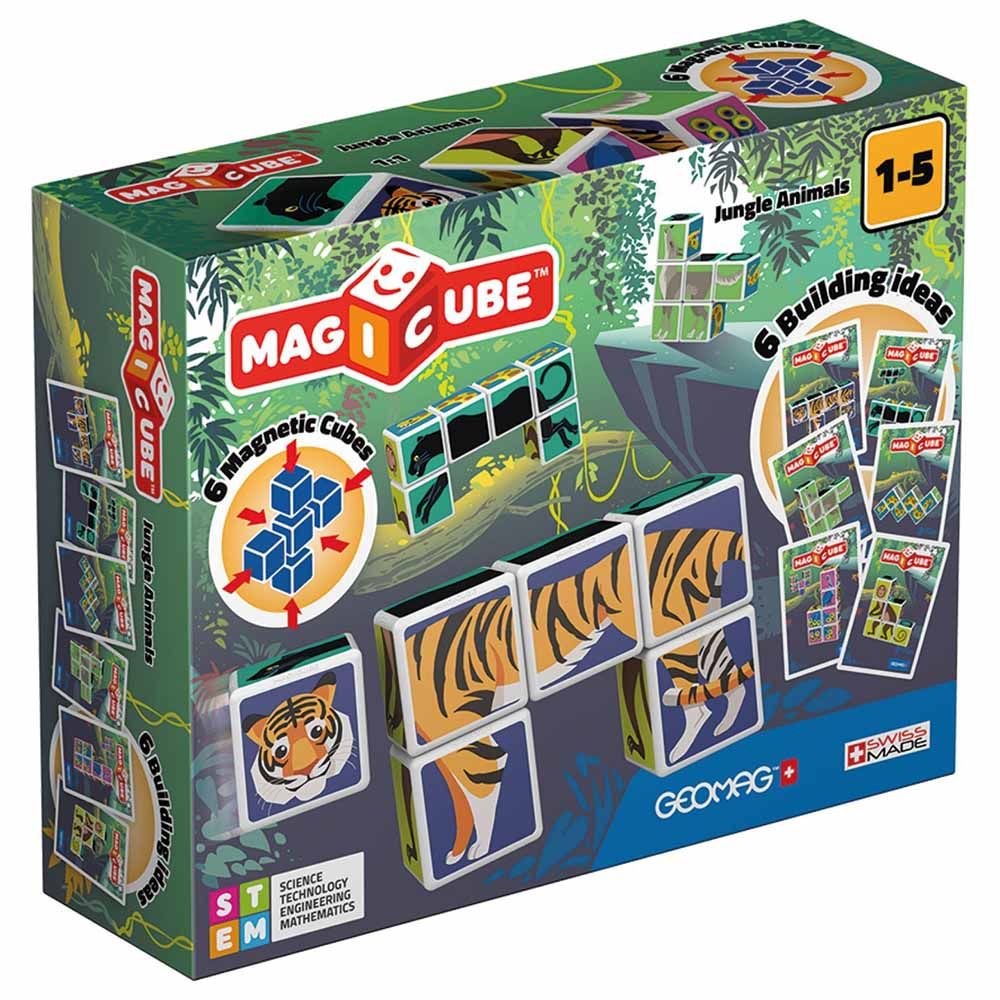 Geomag - Magicube Printed Jungle Animals + Cards 9pcs