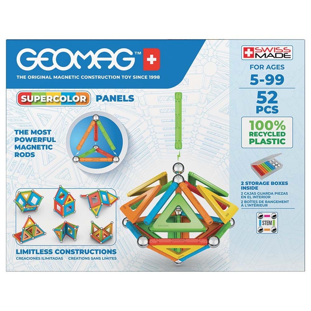 Geomag - Supercolor Panels Magnetic Construction 52pcs