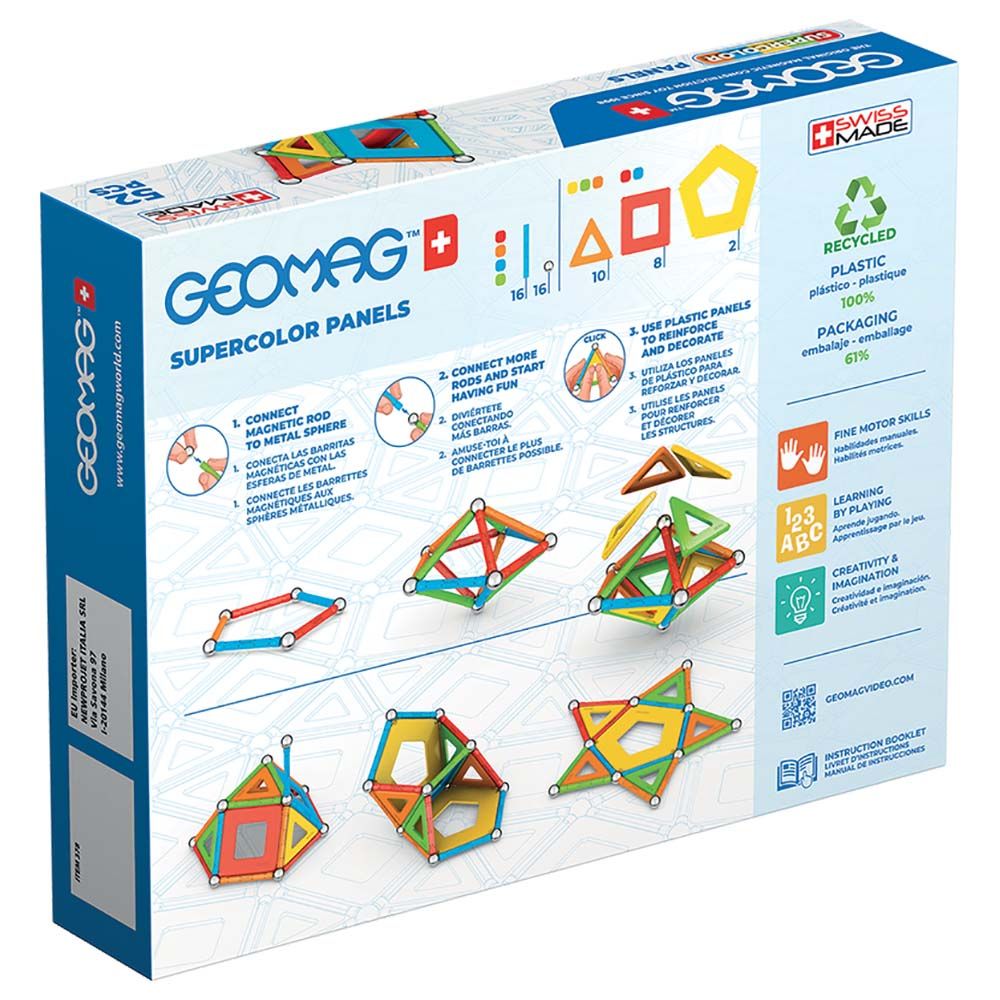 Geomag - Supercolor Panels Magnetic Construction 52pcs