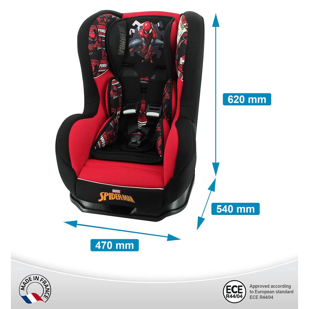 NANIA - Cosmo Reclineable Infant Carseat 0-4Y Upto 18Kg Spiderman