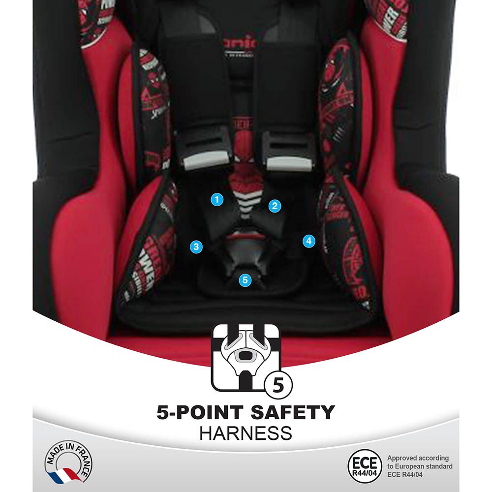 NANIA - Cosmo Reclineable Infant Carseat 0-4Y Upto 18Kg Spiderman