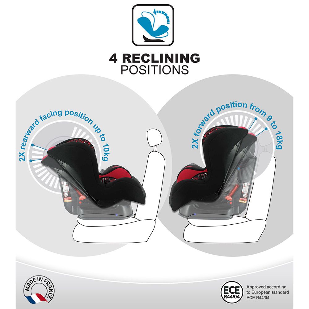 NANIA - Cosmo Reclineable Infant Carseat 0-4Y Upto 18Kg Spiderman