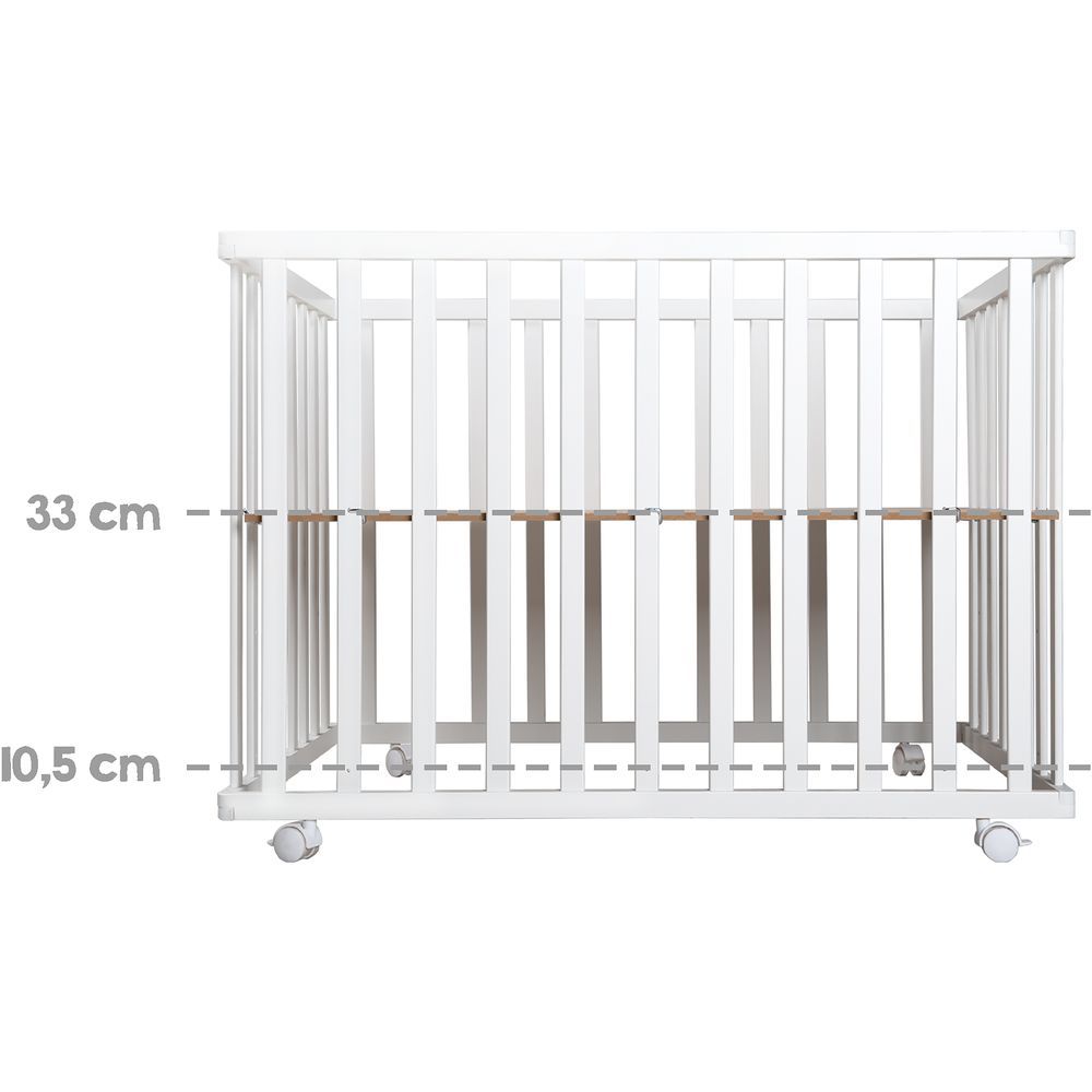 Roba - Height Adjustable Wooden Folding Playpen 74x100cm - Taupe