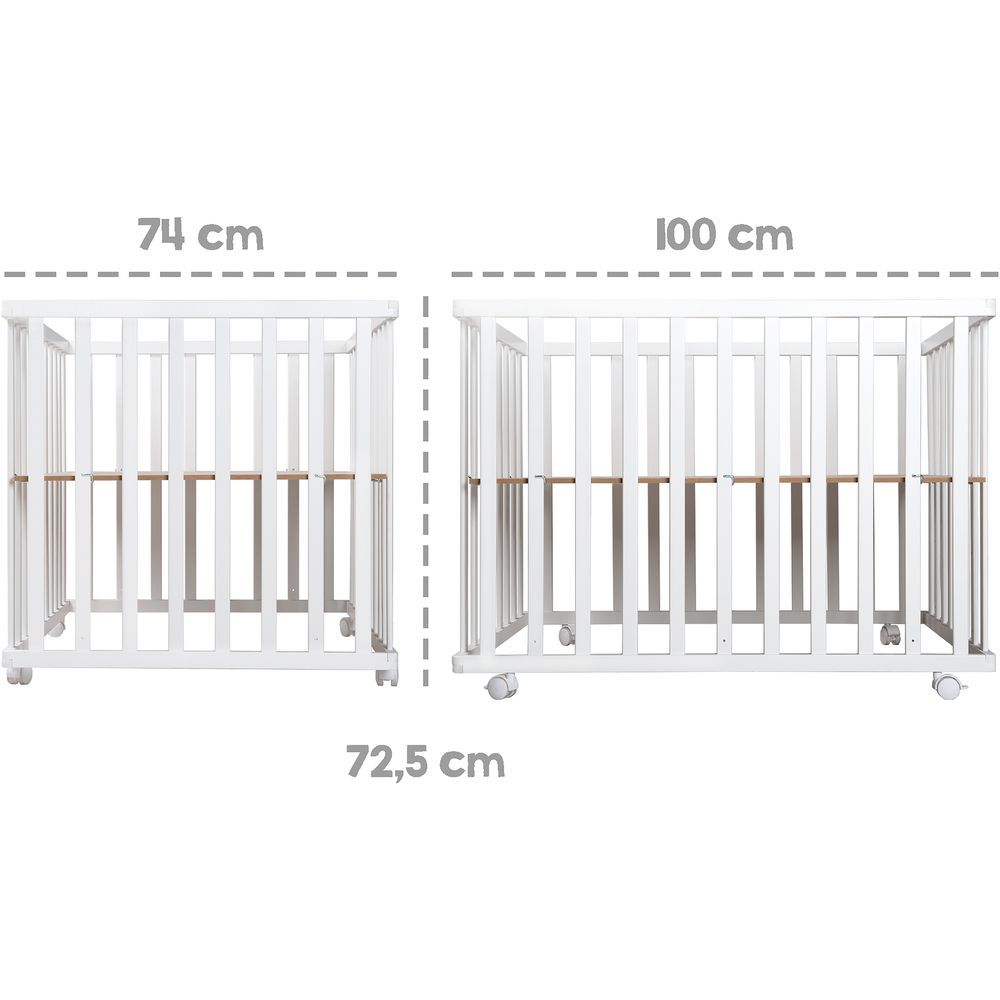 Roba - Height Adjustable Wooden Folding Playpen 74x100cm - Taupe