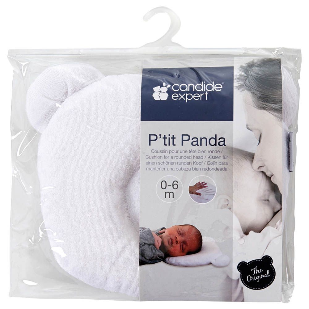 Candide - P'tit Panda Memory Foam Baby Pillow - White