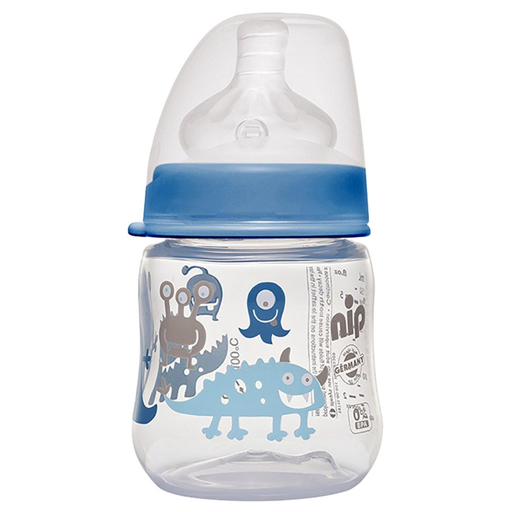 Nip - Wide-Neck Bottle Teat-M Silicone Monster Blue 150ml