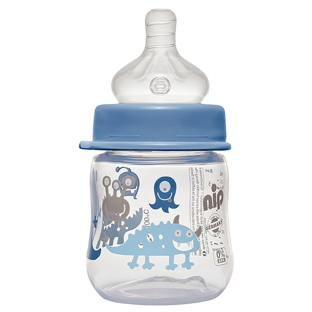 Nip - Wide-Neck Bottle Teat-M Silicone Monster Blue 150ml