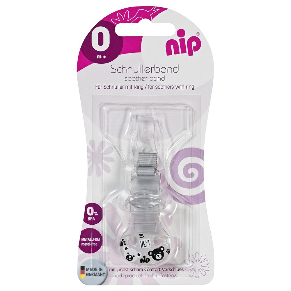 Nip - Soother With Hook - Grey