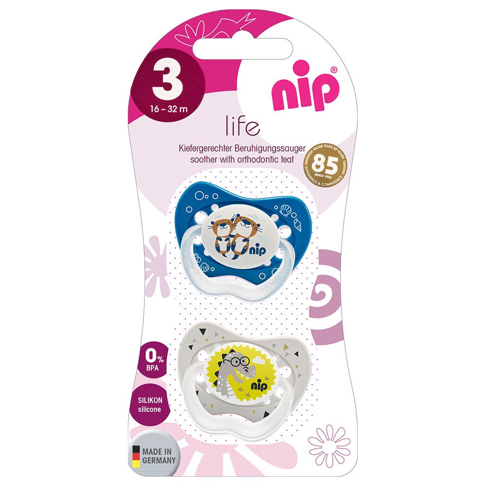 Nip - Life Soothers Silicone Otter & Dinosaur