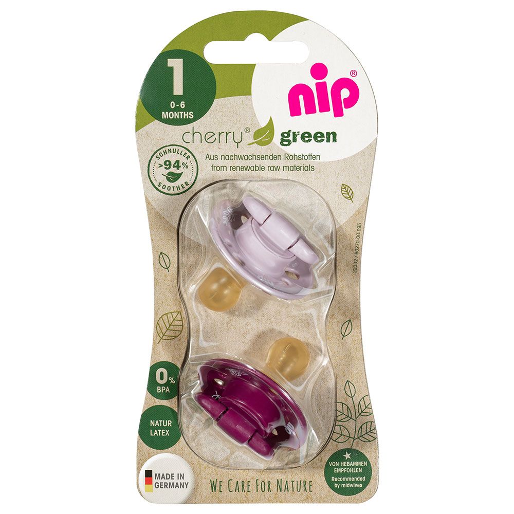 Nip - Cherry Round Soother - Purple/Berry - 0-6M