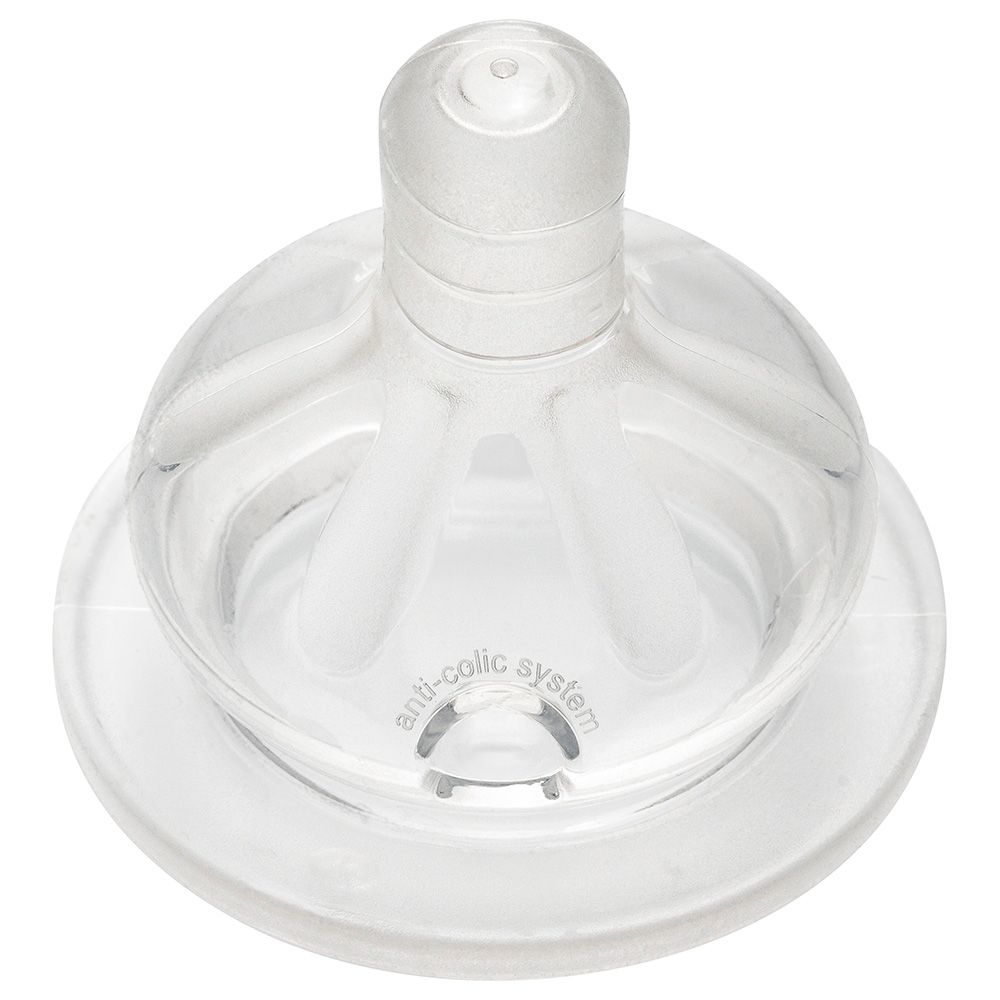 Nip - Wide Neck Round Teat-M Glass Bottle 120Ml - Grey