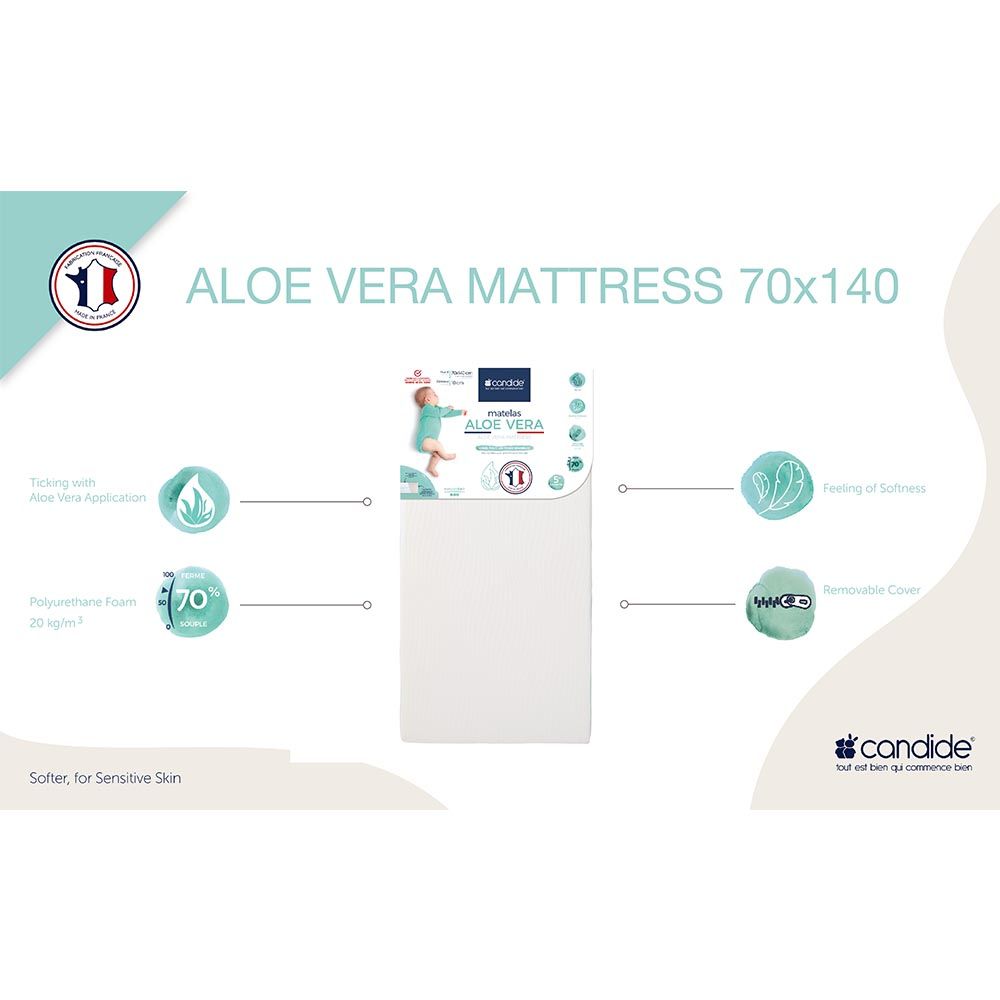 Candide - Aloevera Mattress w/ Removable Cover - 70 x 140cm