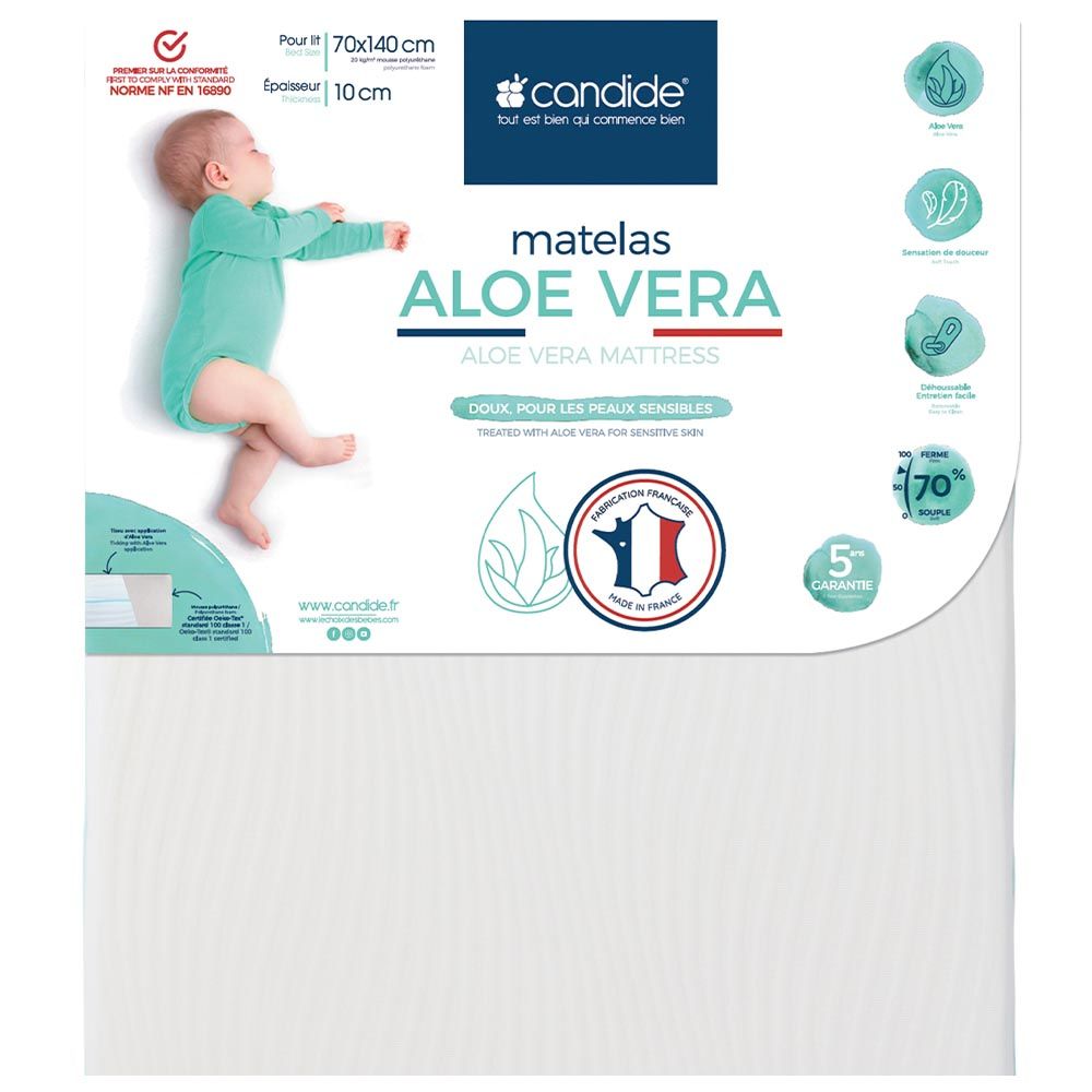 Candide - Aloevera Mattress w/ Removable Cover - 70 x 140cm