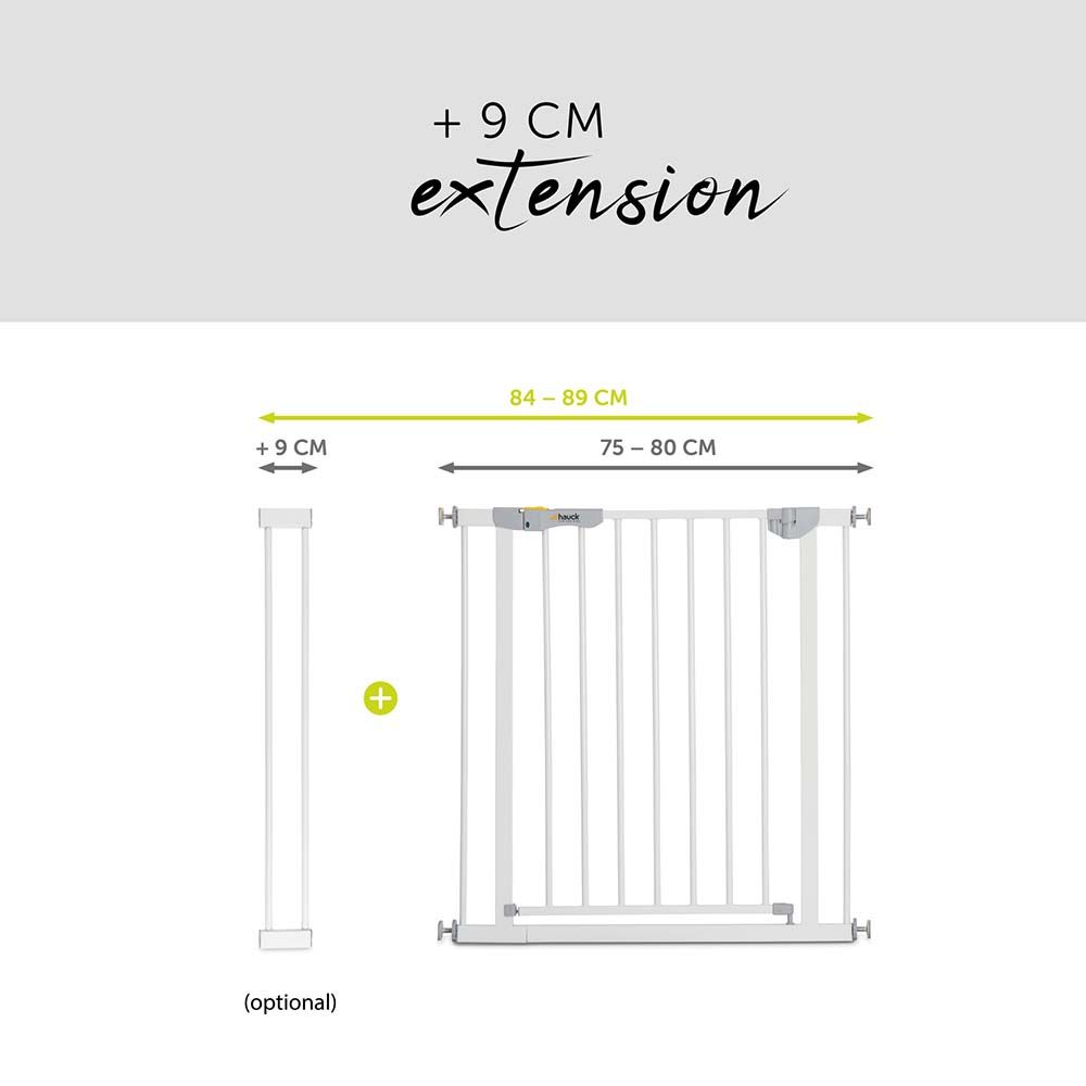 Hauck - Open'N Stop Safety Gate W/ 9 cm Extension - White