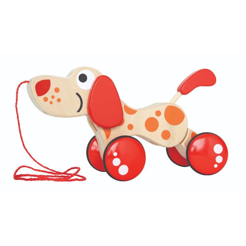 Hape - Puppy Push & Pull Walk-A-Long Wooden Toy 