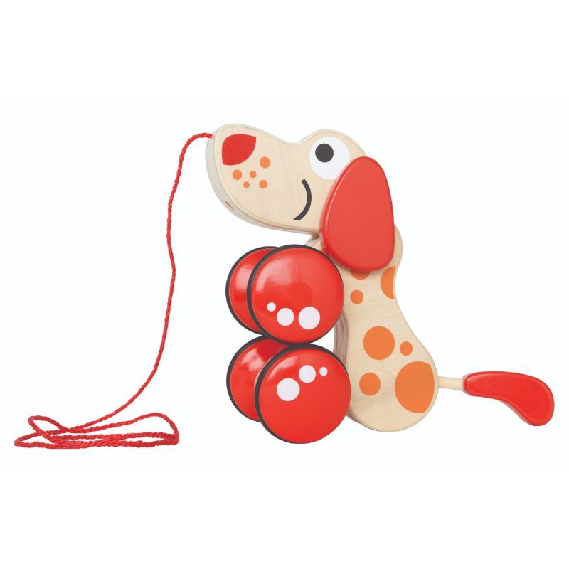 Hape - Puppy Push & Pull Walk-A-Long Wooden Toy 