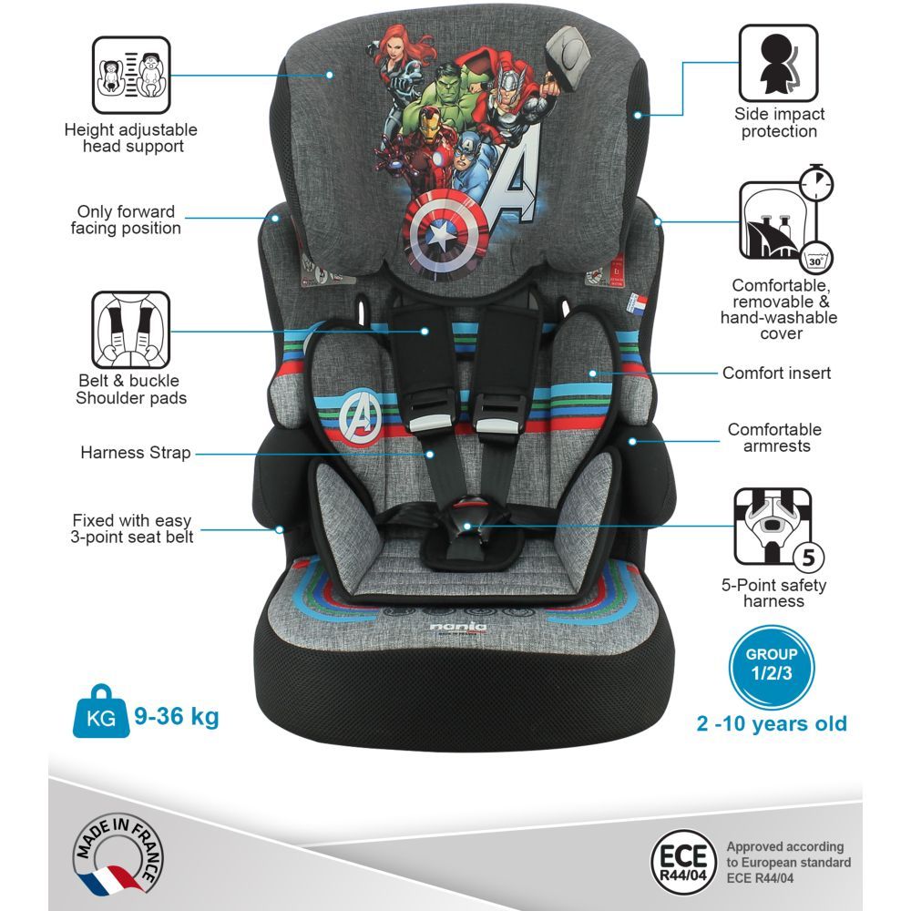 NANIA - Beline Carseat For Group 1/2/3 - Avengers