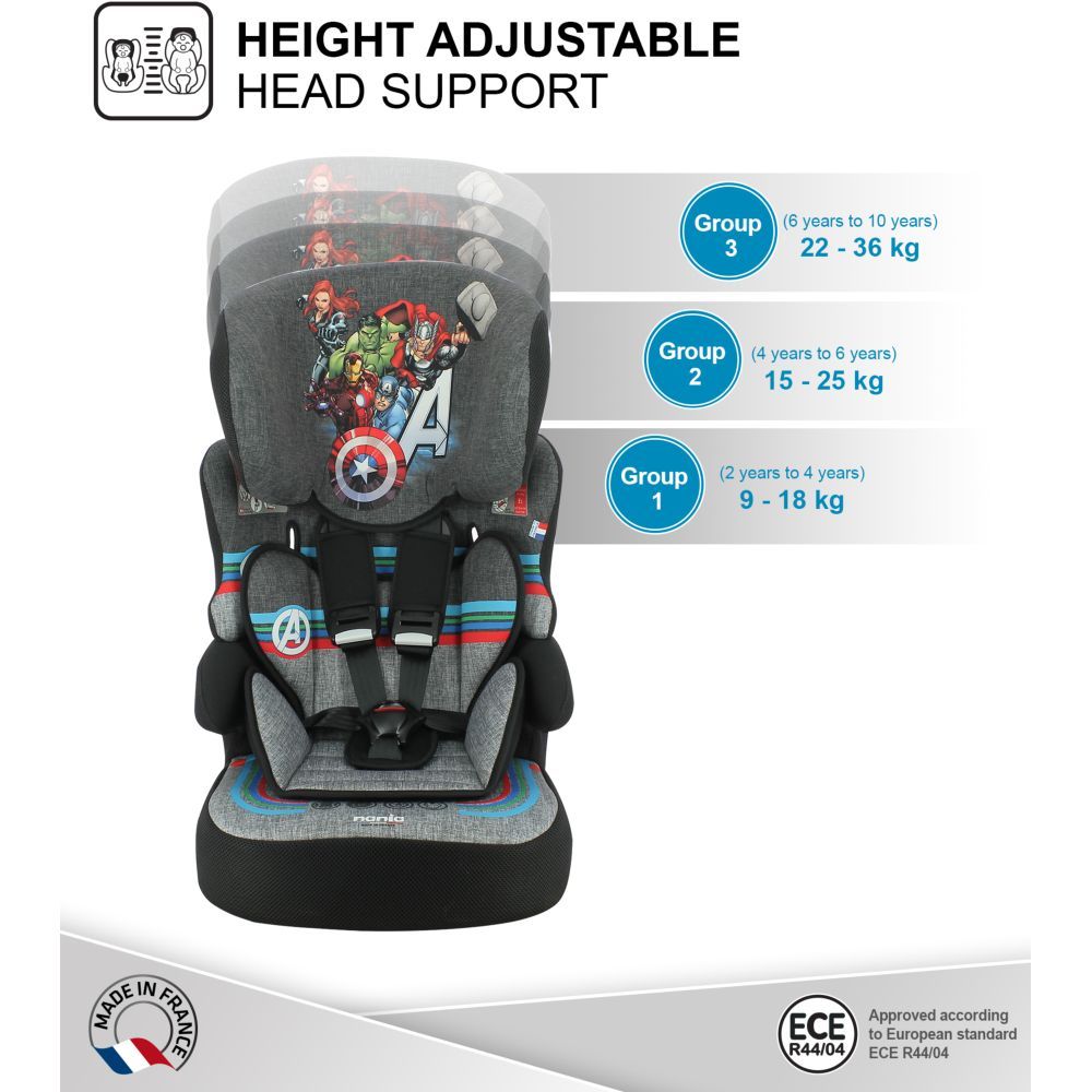 NANIA - Beline Carseat For Group 1/2/3 - Avengers